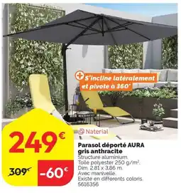 Weldom Parasol déporté AURA gris anthracite offre