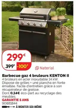 Weldom Barbecue gaz 4 bruleurs kenton ii offre
