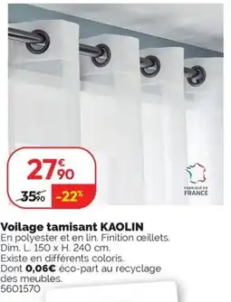 Weldom Voilage tamisant kaolin offre