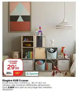 Weldom Etagère kub 3 cases offre