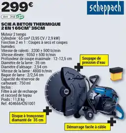 Brico Dépôt SCIE A BETON THERMIQUE 2 EN 165CM³ 35CM offre