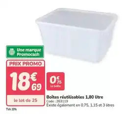 Promocash Promo - boîtes réutilisables 1.8o litre offre