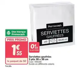 Promocash Promo - serviettes gaufrees 2 plis 38 x 38 cm offre