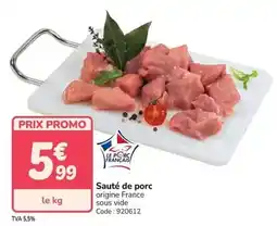 Promocash Promo - sauté de porc offre