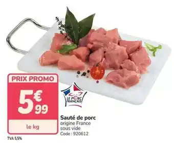 Promocash Promo - sauté de porc offre