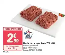 Promocash Promo - haché tartare pur bœuf 5% m.g offre
