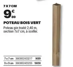 Brico Dépôt POTEAU BOIS VERT offre
