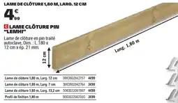 Brico Dépôt LAME CLÔTURE PIN LEMHI offre