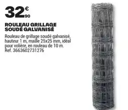 Brico Dépôt ROULEAU GRILLAGE SOUDÉ GALVANISÉ offre