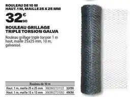 Brico Dépôt ROULEAU GRILLAGE TRIPLE TORSION GALVA offre