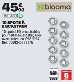 Brico Dépôt 10 SPOTS À ENCASTRER offre