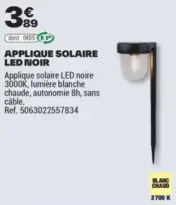 Brico Dépôt APPLIQUE SOLAIRE LED NOIR offre