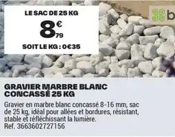 Brico Dépôt GRAVIER MARBRE BLANC CONCASSÉ offre