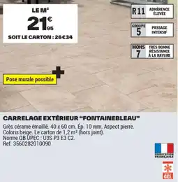 Brico Dépôt CARRELAGE EXTÉRIEUR FONTAINEBLEAU offre