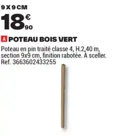 Brico Dépôt POTEAU BOIS VERT offre