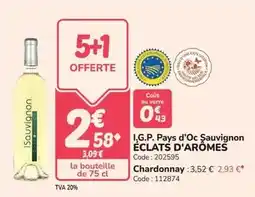 Promocash I.g.p. pays d'oc sauvignon offre