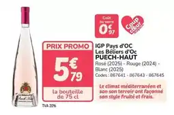 Promocash Promo - igp pays d'oc les beliers d'oc offre