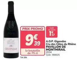 Promocash Promo - a.o.p. gigondas cru des côtes du rhône offre
