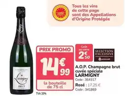 Promocash Tous - a.o.p. champagne brut cuvée spéciale offre