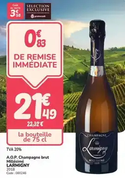 Promocash Brut - a.o.p. champagne millésimé offre