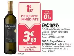 Promocash Toro - vin d'espagne offre