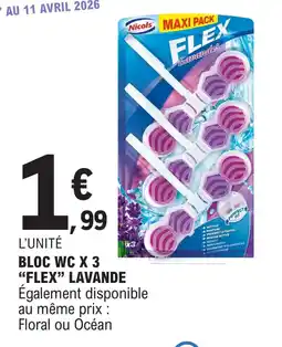 E.Leclerc Bloc wc x 3 flex lavande offre