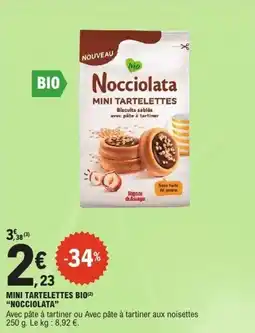E.Leclerc Mini tartelettes bio nocciolata offre