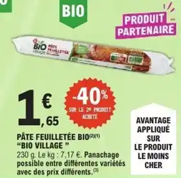 E.Leclerc Pâte feuilletée bio bio village offre