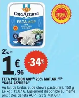 E.Leclerc Feta portion aop 23% mat.gr. casa azzurra offre