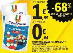 E.Leclerc Mozzarella billes 16% mat. gr. casa azzurra offre