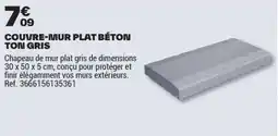 Brico Dépôt COUVRE-MUR PLAT BÉTON TON GRIS offre