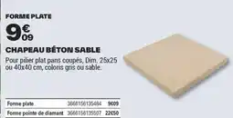 Brico Dépôt CHAPEAU BÉTON SABLE offre