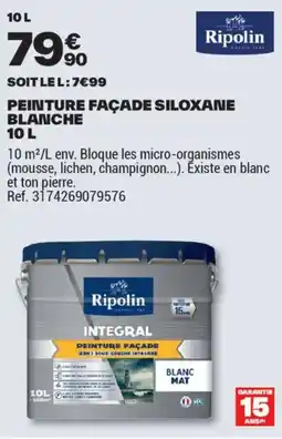 Brico Dépôt PEINTURE FAÇADE SILOXANE BLANCHE offre