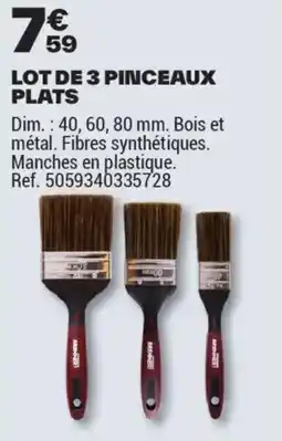 Brico Dépôt LOT DE 3 PINCEAUX PLATS offre