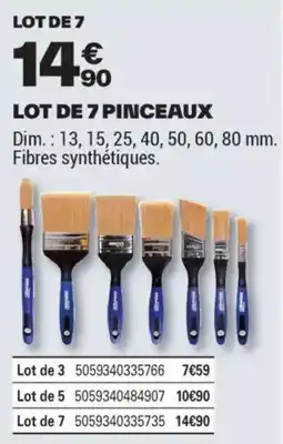 Brico Dépôt LOT DE 7 PINCEAUX offre