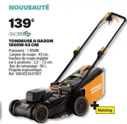 Brico Dépôt TONDEUSE A GAZON 1800W offre