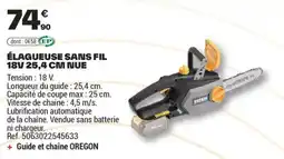 Brico Dépôt ÉLAGUEUSE SANS FIL 18V NUE offre