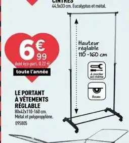 Centrakor Le portant à vêtements réglable offre