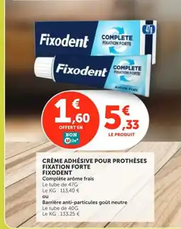 Utile FIXODENT Crème adhésive pour prothèses fixation forte offre