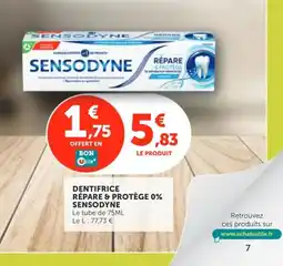 Utile SENSODYNE Dentifrice répare & protège 0% offre