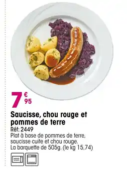 Croque Gel Saucisse, chou rouge et pommes de terre offre