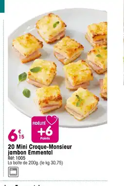 Croque Gel 20 Mini Croque-Monsieur jambon Emmental offre