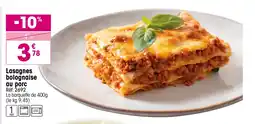Croque Gel Lasagnes bolognaise au porc offre