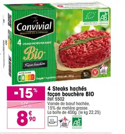 Croque Gel 4 Steaks hachés façon bouchère BIO offre