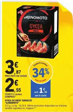 E.Leclerc AJINOMOTO Gyoza au bœuf surgelés offre