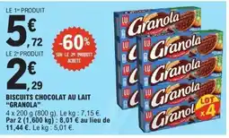 E.Leclerc GRANOLA Biscuits chocolat au lait offre