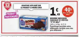 E.Leclerc P'TIT DÉLI Brownie individuel chocolat et pépites offre
