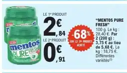 E.Leclerc MENTOS Pure fresh offre