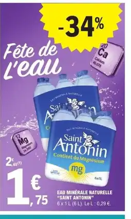 E.Leclerc SAINT ANTONIN Eau minérale naturelle offre