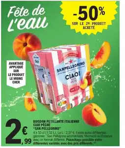 E.Leclerc SAN PELLEGRINO Boisson petillante italienne ciao pêche offre